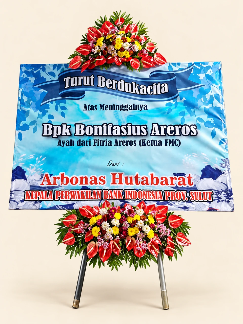 Papan Duka Cita Biru Portrait — pratinjau dengan latar krem