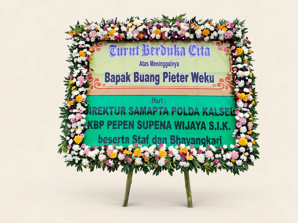 Papan Duka Cita Kuning Hijau — pratinjau dengan latar krem