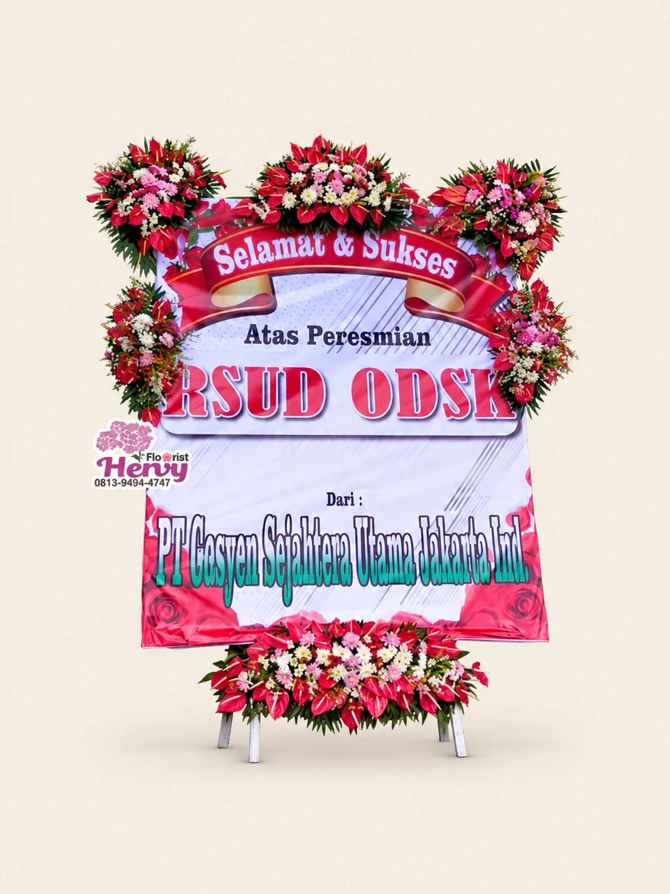 Papan Peresmian Pink Portrait Enam Rangkaian — pratinjau dengan latar krem