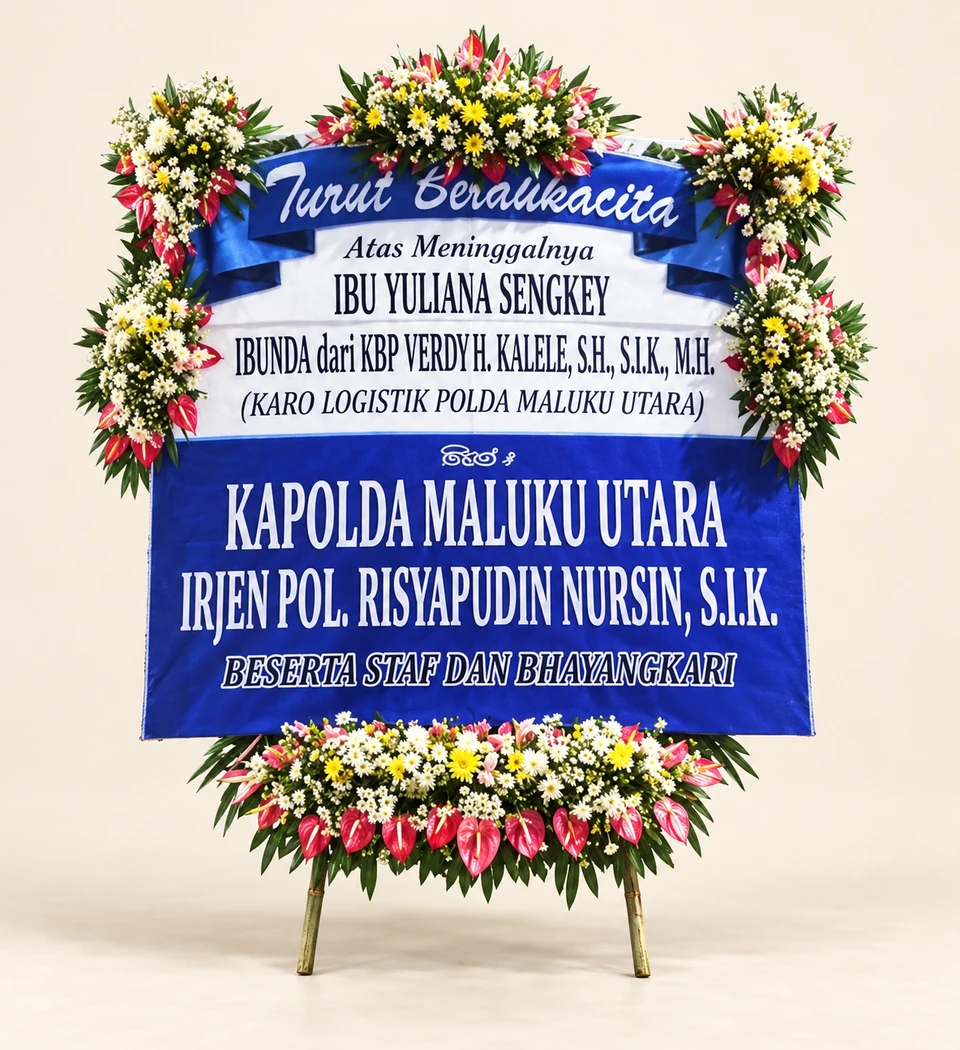 Papan Duka Cita Biru — pratinjau dengan latar krem