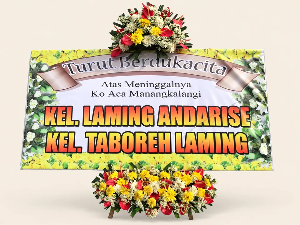 Papan Duka Cita Kuning — pratinjau dengan latar krem