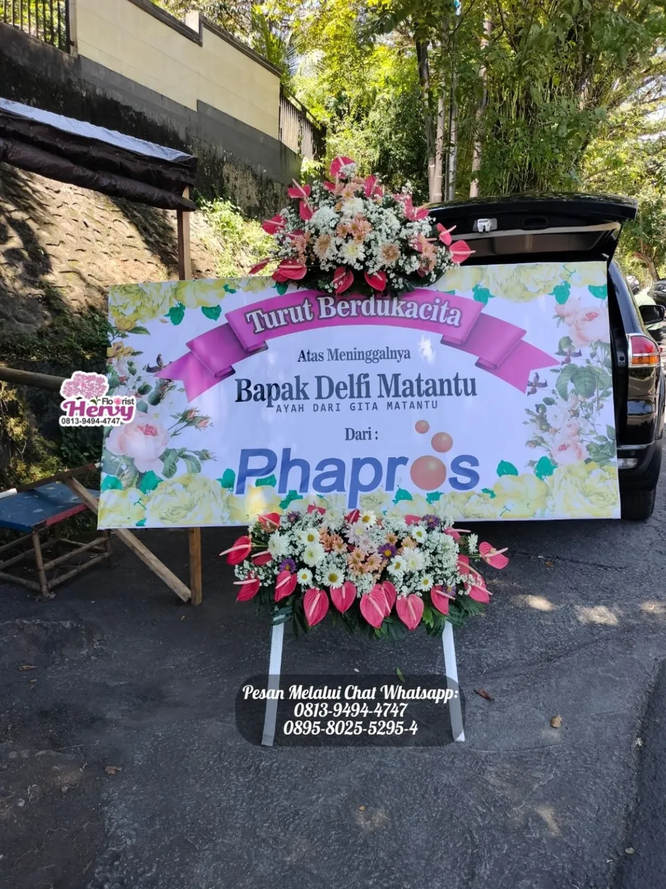 Papan Duka Cita Pink Putih