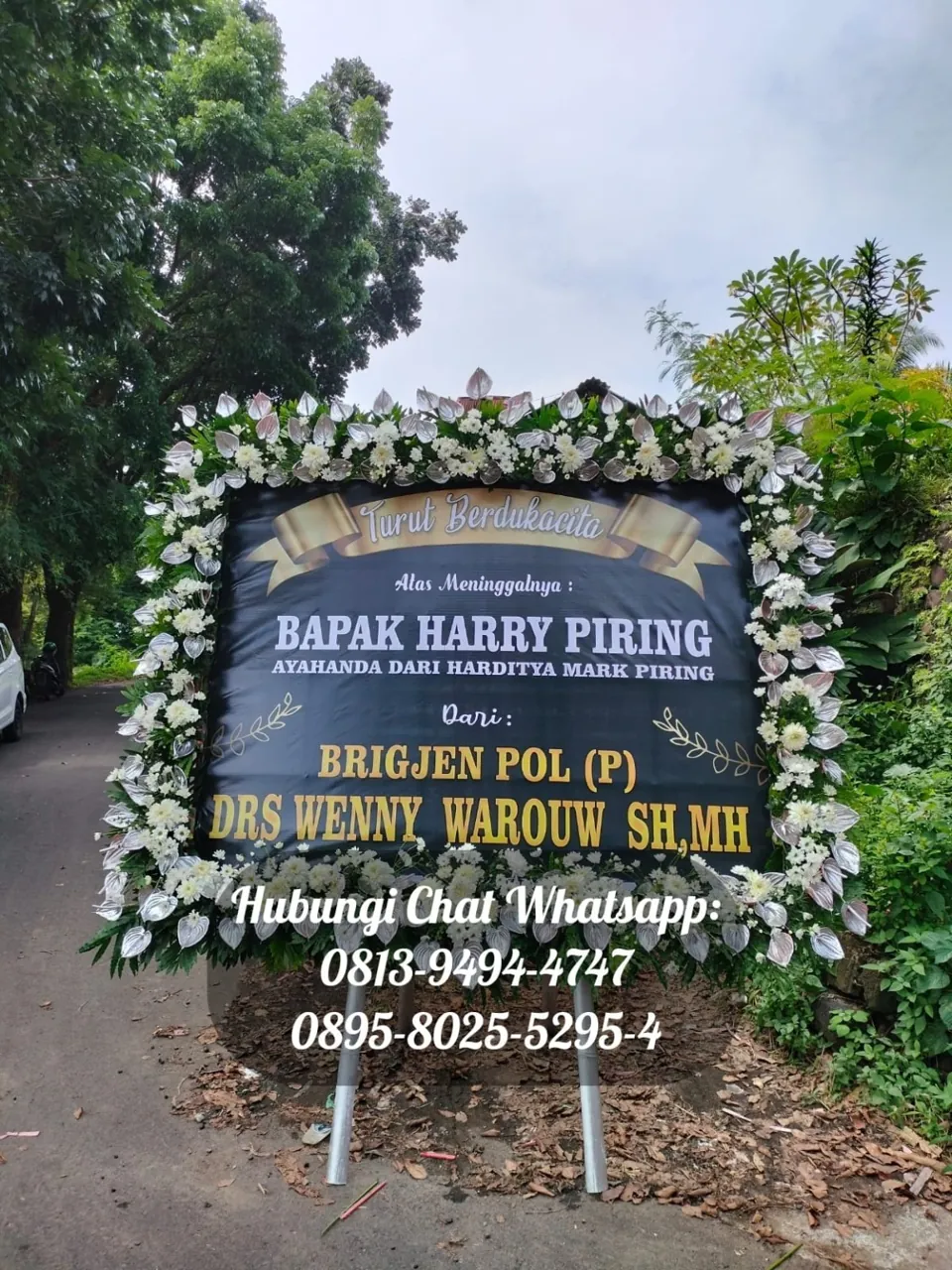 Papan Duka Cita Hitam Silver
