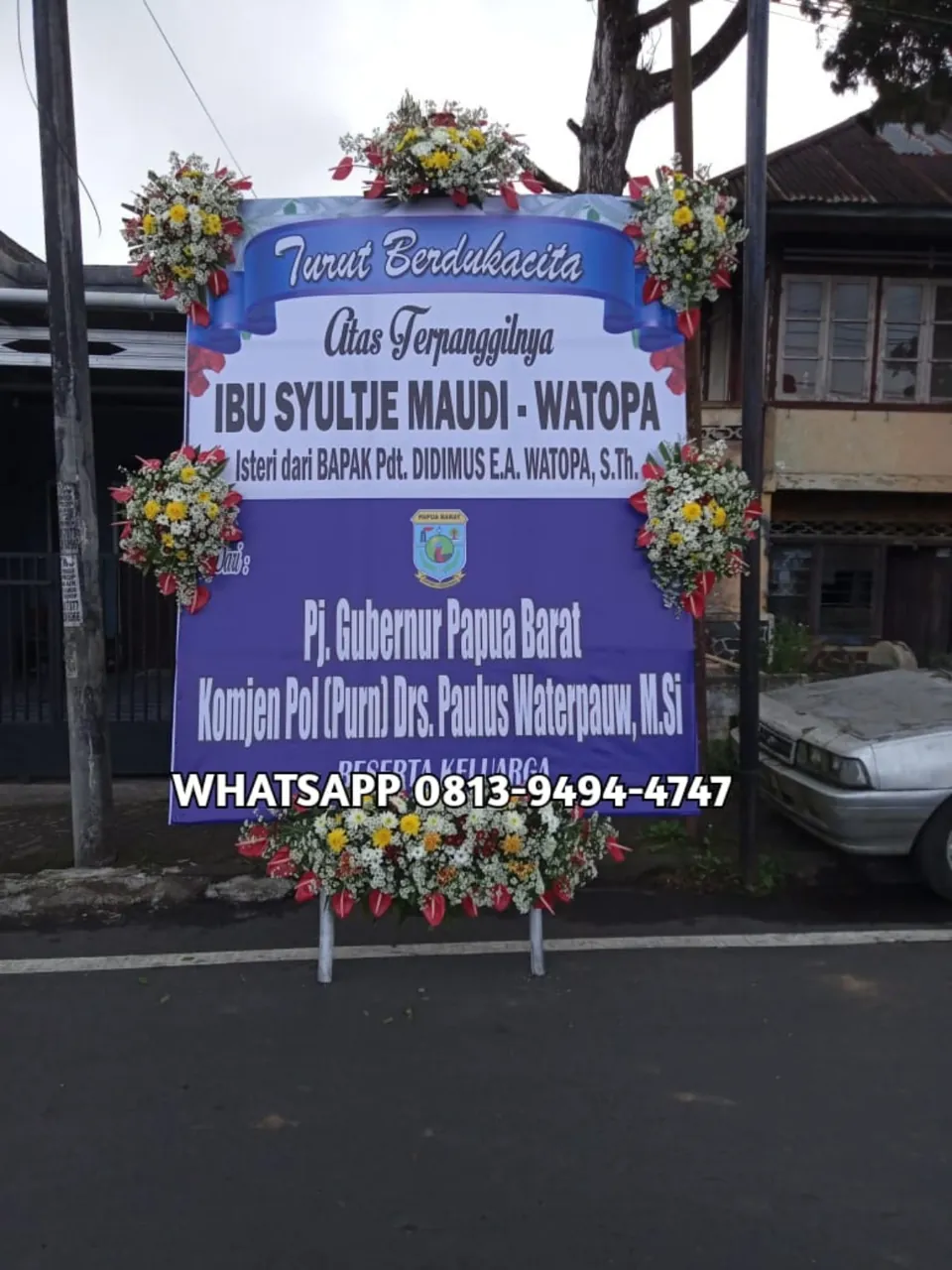 Papan Duka Cita Biru Ungu Portrait