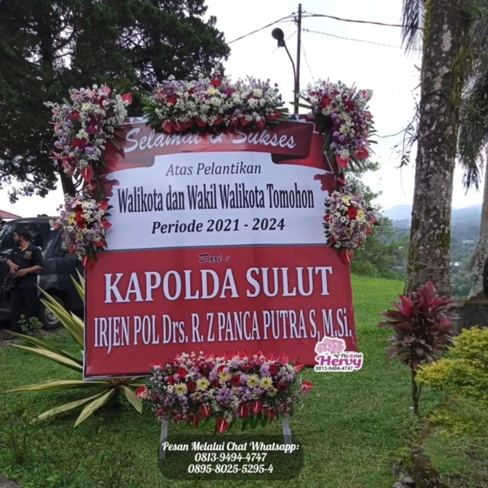 Papan Selamat Pelantikan Merah Enam Rangkaian